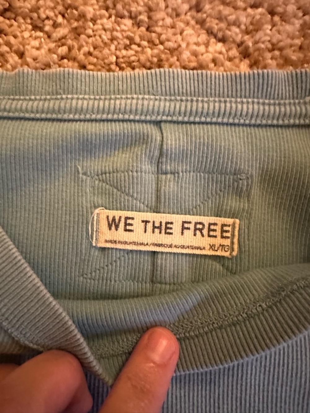 We The Free Tourmaline Blue Ribbed Short Sleeve Tee - Picture 2 of 3